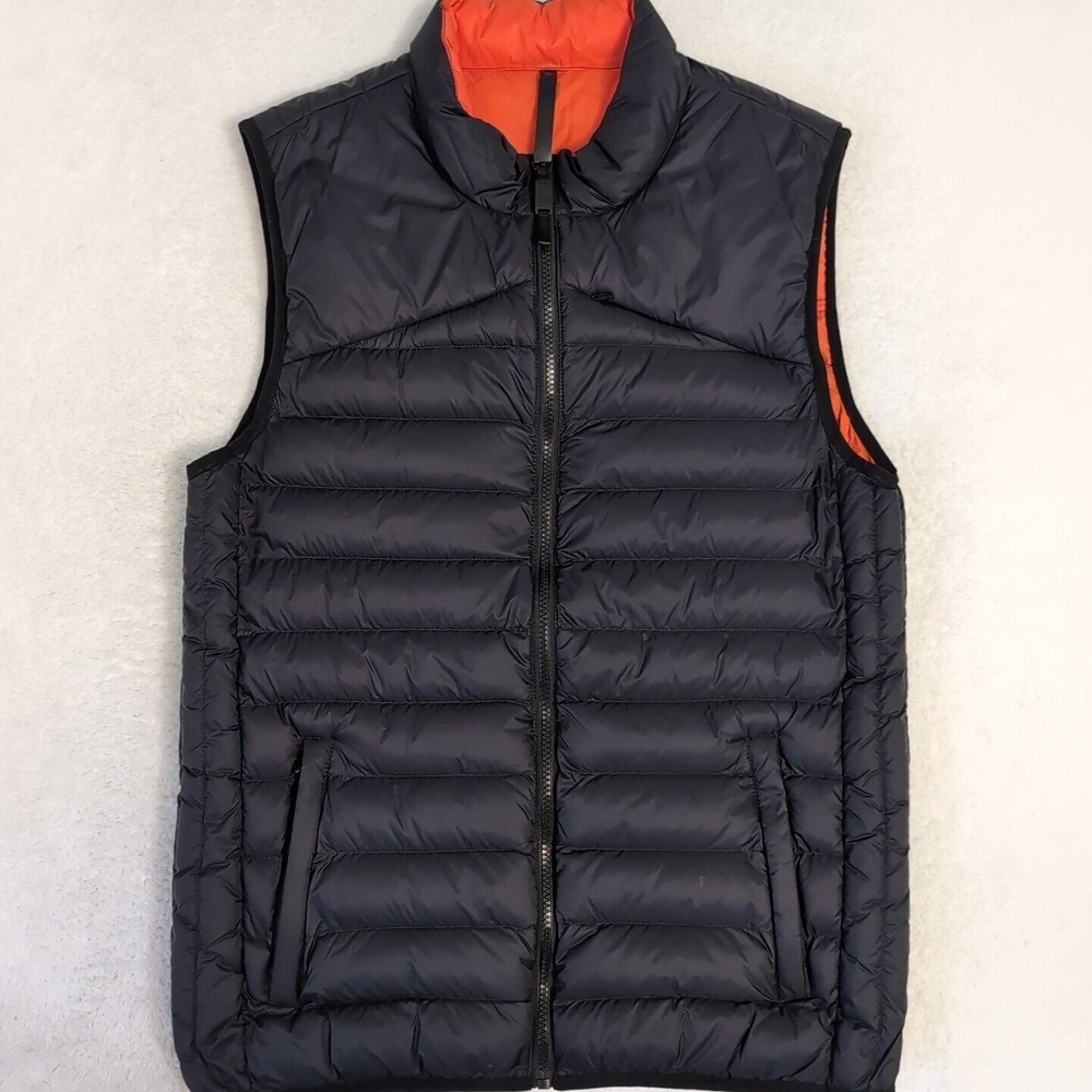 NEW Fabletics Mens M‎ Mogul Puffer Vest Black Pockets Mock Neck FULL Zip Pockets